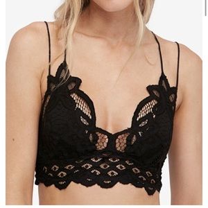 Free People Black Lace Bralette